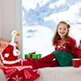thumbnail image 5 of 17 Inch Christmas Porch Goose Costume, Fuzzy Goose Outfit with Shawl & Bow Headband, Holiday Clothes for Lawn Goose Statue, Front Porch, Yard & Patio Decor, 5 of 7