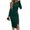 Dark Green, variant on WTOBBY Ladies' Loose Comfortable Casual Fashionable Solid Color Round Neck Long Sleeve Dress Minimalist Style for Everyday Elegance Soft Fabric for All-Day Comfort,Army Green L