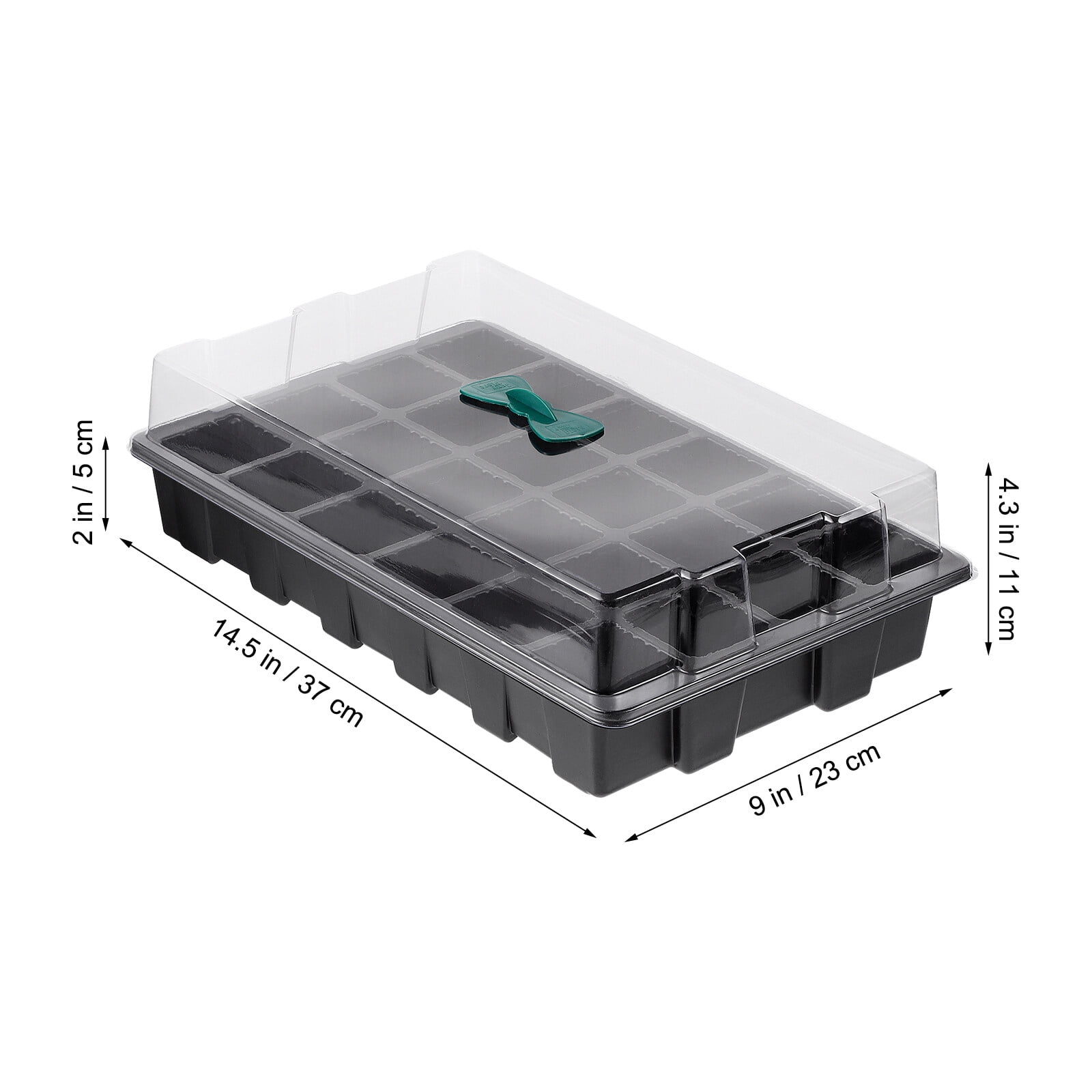Phenofice 3-Pack Stackable Plastic Seed Starter Trays for Gardeners, Growing Trays 14.34x9.04x2.75in