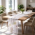 thumbnail image 5 of Fresh 3D Embroidery Floral Sheer Table Runner Polyester Lightweight Draping Table Flag Home Wedding Party Soft Furnishing, 5 of 6
