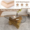 thumbnail image 6 of Modern Glass Coffee Table with Walnut Finish - Sleek Living Room Accent, 6 of 7