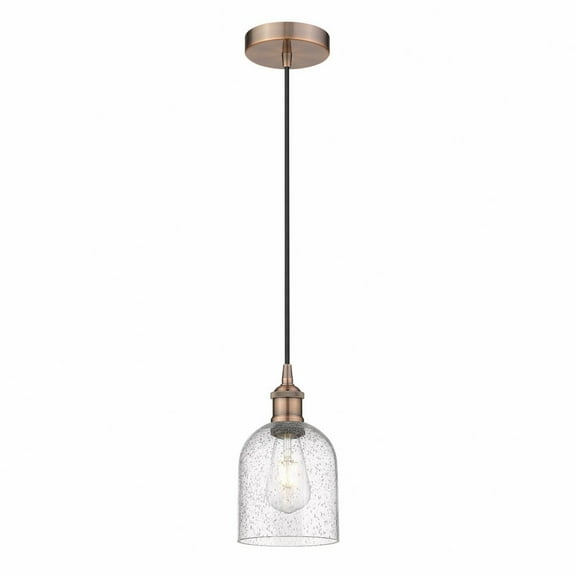 616-1P-AC-G558-6SDY Innovations Lighting Bella - 1 Light Cord Hung Mini Pendant In Industrial Style-9.5 Inches Tall and 5.5 Inches Wide-Antique Copper