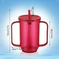 thumbnail image 3 of ABPETE Adult Sippy Cups for Elderly 12 oz Straw Sippy Cups with 2 Handles No Spill for Adults Spill Proof Dysphagia Cup for Disabled Patients(Red), 3 of 12