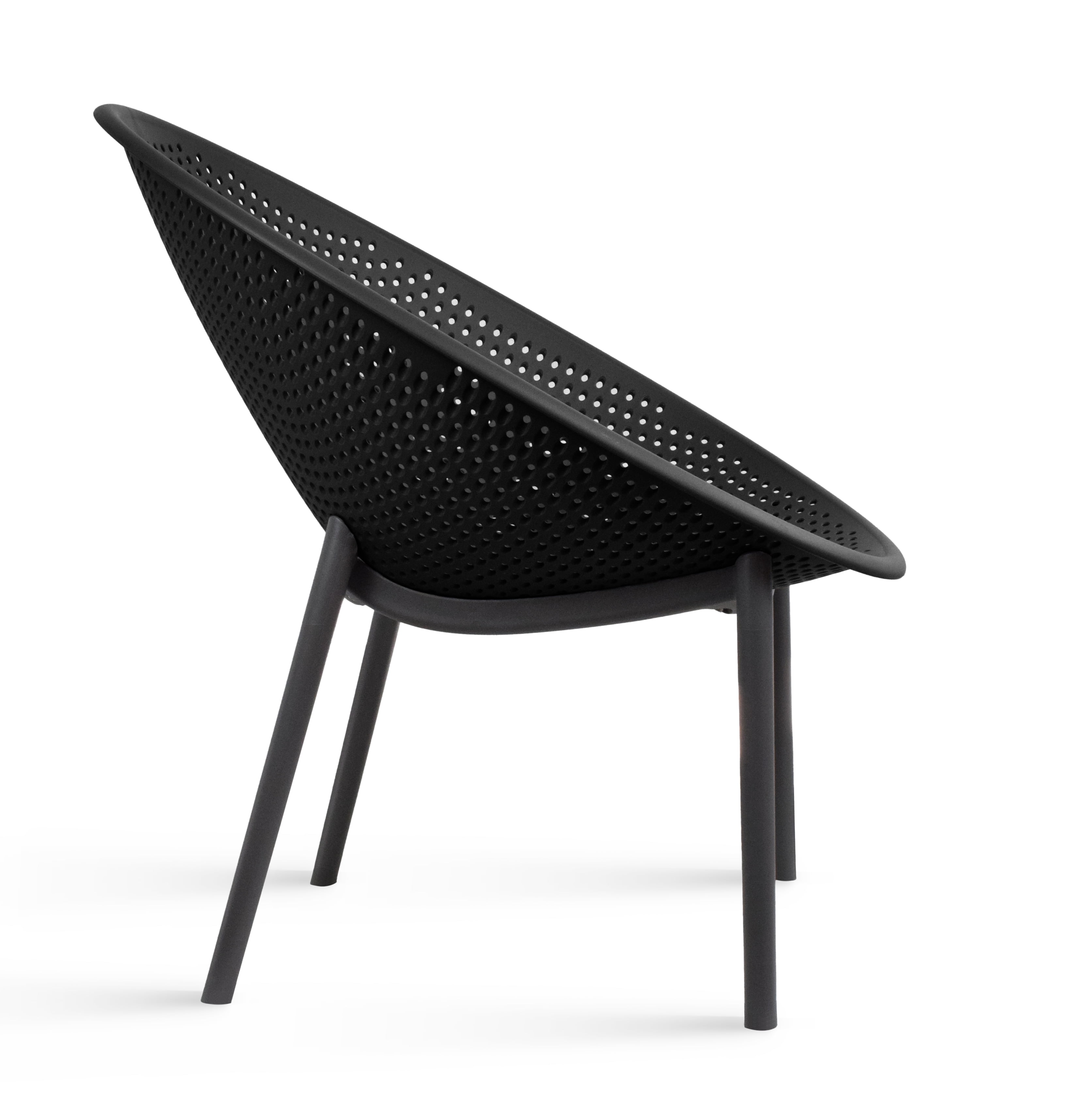 2xhome Set of 2 Modern Patio Chairs, Oval Acepulco With Dots Round Shape Contemporary Plastic Armless Dining Accent Chairs for Kitchen Living Room or Outdoor