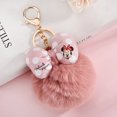 thumbnail image 1 of Llaveros de peluche de Minnie de Disney, Mickey Mouse, lazo de lunares de dibujos animados, colgante de llavero con pompón, bolso de coche, adorno, juguete de regalo para niña, 1 of 4