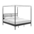 thumbnail image 5 of Marlowe 4-Poster Canopy Metal King Platform Bed in Charcoal, 5 of 10