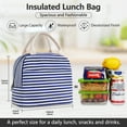 thumbnail image 3 of Inosoo Insulated Lunch Bag for Women, Cooler & Thermal Insulated Lunch Box, Blue Strip, 3 of 8