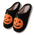 thumbnail image 2 of BERANMEY Halloween Slippers for Women Perfect Soft Plush Comfy Warm Slip-On Cute Womens Slippers Indoor Fluffy House Slippers for Women and Men Non-slip Fuzzy Flat Slides, 2 of 9