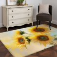 thumbnail image 4 of Sunflower Large Area Rugs for Bedroom Living Room, Soft Non Slip Carpet Bedside Rug, Watercolor Yellow Floral Botanical Rectangular Floor Cover Kitchen Accent Rug 3'x5' for Dining Room/Office, 4 of 9