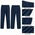 thumbnail image 4 of Aezemi Men Dressy Work Pants with Elastic Waist Fashion Straight Leg Loose Fit Ruched Business Casual Pants with Pockets Fashion Baggy Flowy Office Trousers 3XL, 4 of 9