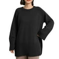 thumbnail image 6 of CENGNIAN No Boundarie Women's Oversized Long Sleeve Sweaters,Crewneck Knitted Pullover Sweater For Ladies,Womens Loose Trendy Outfits Pullover Top,*Black,Size Free Size, 6 of 6
