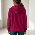 thumbnail image 5 of Iroehba Hoodies for Women Solid Hooded Drawstring Pocket Drop Shoulder Regular Cut Pullover, Soft Casual Versatile Daily Outfit, 5 of 5