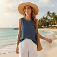 thumbnail image 4 of Linen Tank Tops for Women Linen Blouse Boxy Tank Tops for Women Boho Tops for Women Ladies Tank Tops Gauze Shirts for Women Linen Clothes for Women Beach Tops for Women Dressy Tank, 4 of 9