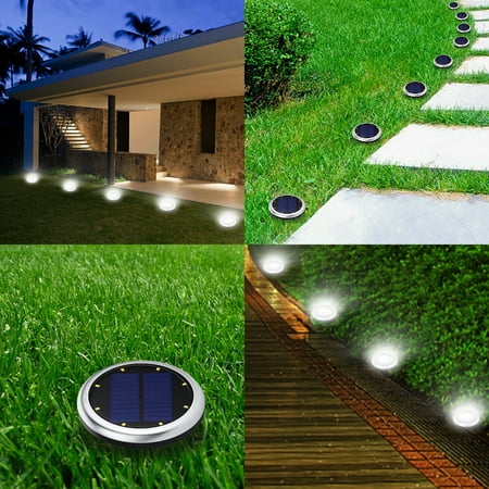 Elfeland Solar Ground Lights 8 Led Waterproof Outdoor Disk In Automatically On Off Lawn Pathway Walkway Garden Patio Elfeland Solar Ground Lights 8 Led Waterproof Outdoor Disk In Automatically On Off Lawn Pathway Walkway Garden Patio