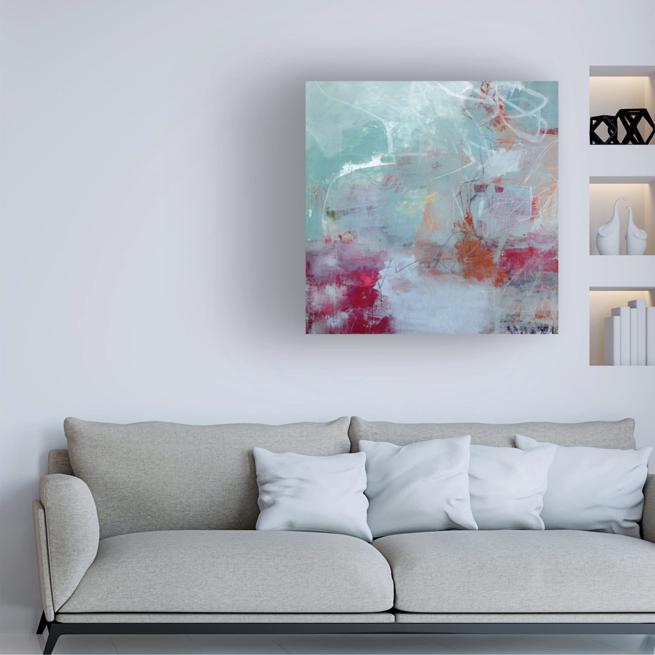 Canvas Wall Art - Jayne Walther 'Tranquility' Wall Art for Living Room, Bedroom, or Office Décor by Trademark Fine Art - 14 x 14 Inches