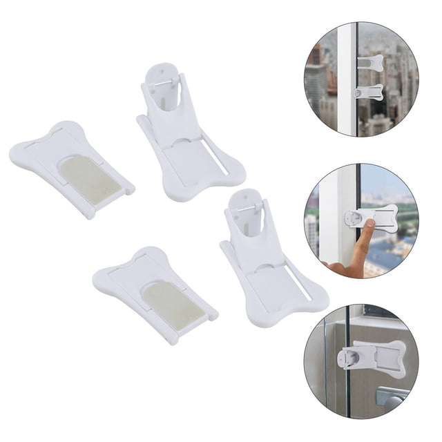 OULII 4Pcs Lock for Sliding Door White ABS for Durable Use and Travel Safety