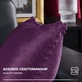 thumbnail image 7 of Deconovo Decorative Throw Pillow Covers 16 x 16 inch Velvet Solid Cushion Covers with Pom-poms for Couch Sofa Bed Eggplant Purple Pack of 2, 7 of 7
