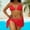 Red, variant on MGDXOX Women's 3 Piece Swimsuit Floral Tie Halter Bikini Set Beach Vacation Bathing Suit with Cover Up Skirt Black S