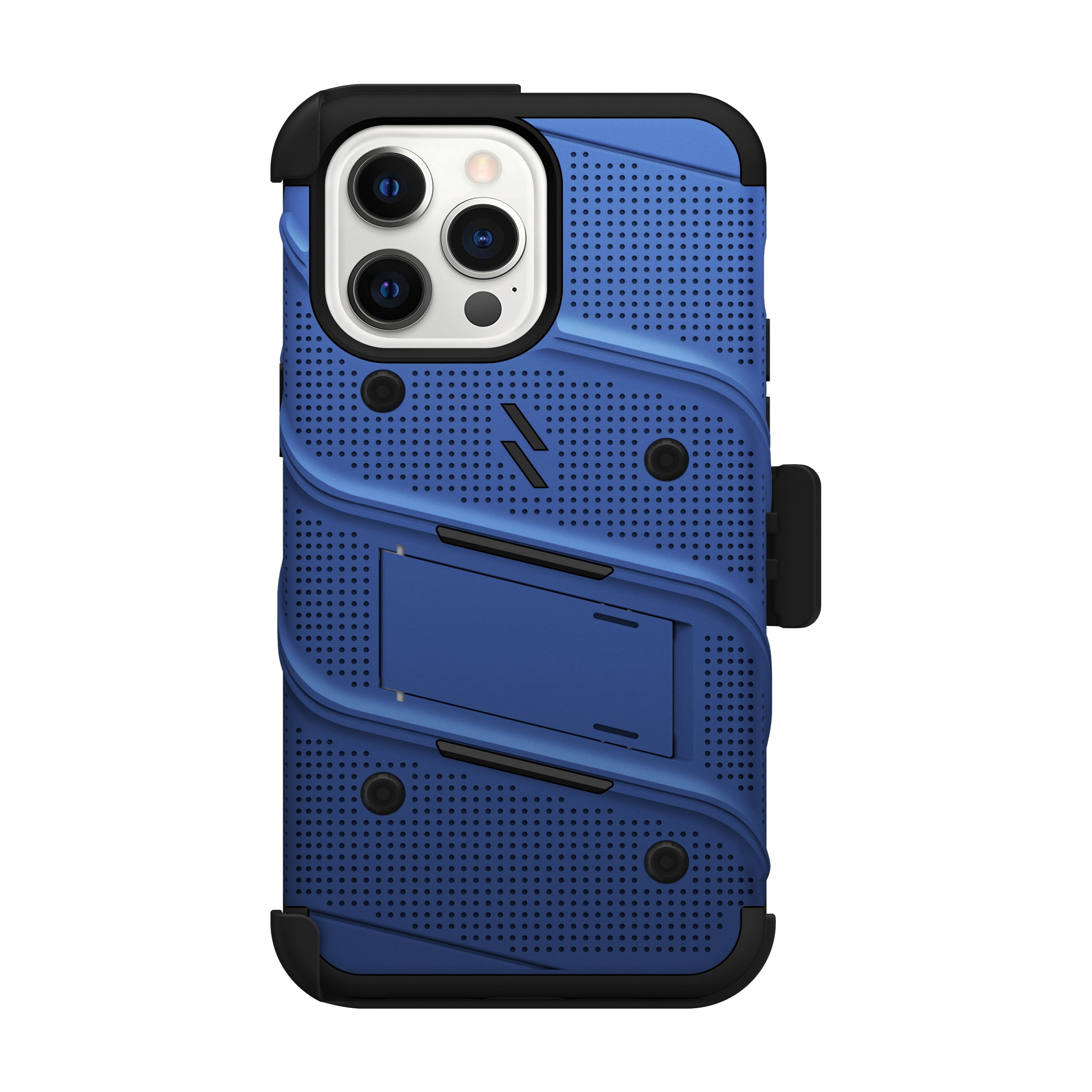 ZIZO BOLT Bundle for iPhone 14 Pro Max (6.7) Case with Screen Protector Kickstand Holster Lanyard - Blue