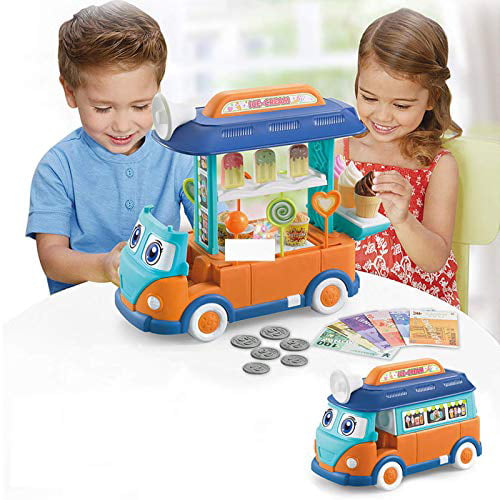 Kids Role Pretend Play Toys Set Gift Music Lighting Ice Cream Cart Toy A2 