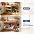 thumbnail image 4 of Red Plaid Christmas Sink Skirt 11"Wx13"L,Dustproof Under Sink Curtain with Self Adhesive Tape,Snowman Truck Xmas Tree Snowflake Cabinet Curtain Cover for Bathroom Vanity,Kitchen Cabinet Storage Shelf, 4 of 9