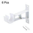thumbnail image 2 of Uxcell 108x80x19mm Curtain Rod Bracket Aluminum Alloy White 6 Pack, 2 of 6