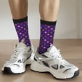 thumbnail image 6 of Logiee Purple Mardi Gras Print Adult Socks for Men & Women,Calf Socks, Ankle Socks,Boots Socks,Breathable Casual Sock,Unisex Crew Socks, 6 of 6