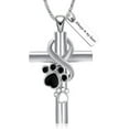 thumbnail image 2 of Pet Urns For Dogs / Cats Paw Print Cross Cremation Jewelry for Pet Infinity Cross Urn Necklace for Ashes Keepsake Loved One Memorial Jewelry for Dog/Cat Ashes, 2 of 7