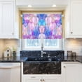 thumbnail image 5 of Yayeee Kitchen Curtains Tier Pair Light Filtering 27"x36" Rod Pocket Short Cafe Window Panel, Pastel Pink Marble Pattern, 5 of 7