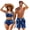 Blue Lightning, variant on Psesaysky Couples Matching Swimsuits Light Storm Print High Waist Bikini Sets for Women Tie Knot Swimwear&Mens Drawstring Beach Shorts Plus Size Husband and Wife Matched Clothes