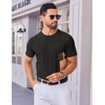 thumbnail image 3 of Jersey COOFANDY de punto para hombre, manga corta, color negro, 3 of 6