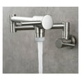 thumbnail image 2 of Brass Chrome Kitchen Faucet Dual Handle Kitchen Tap Wall Mounted Folding Double Handle Single Cold Water Tap ,bar Laundry RV Farmhouse, 2 of 5