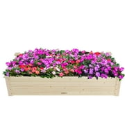 Ktaxon 48x24x10in Outdoor Wooden Raised Garden Bed Planter