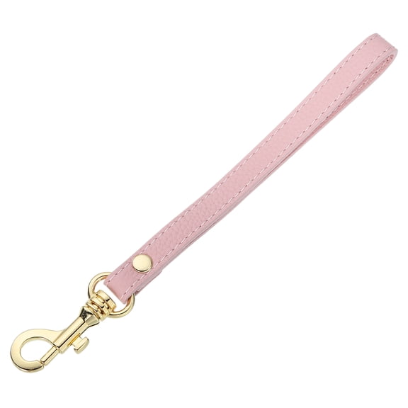Uxcell Leather Wristlet Strap for Purse, Clutch, Wallet, Keychain Bag (Pink Leather, Gold Clasp)