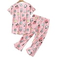 thumbnail image 2 of Conjunto de pijamas de algodón para mujer, pantalones capri de manga corta, ropa de dormir de talla grande S-3XL Adepaton CJWUS-4936, 2 of 5