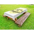 thumbnail image 1 of Quote Outdoor Tablecloth, Modern Love Quote with Hand Drawn Circle Scribbles Love Romance Symbol Print, Decorative Washable Fabric Picnic Tablecloth, 58 X 120 Inches, Pale Yellow Black, by Ambesonne, 1 of 2
