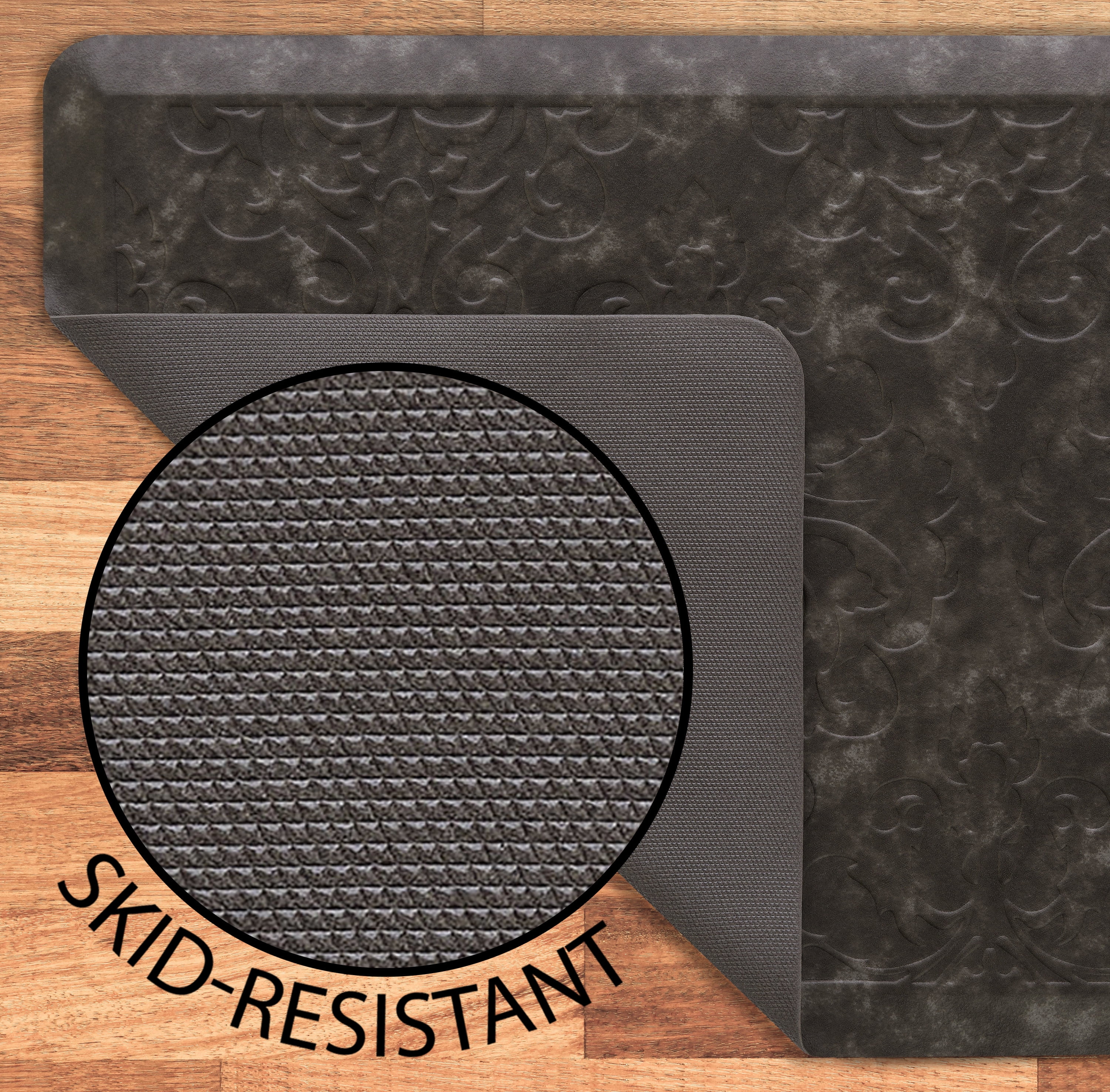 Chef Gear Marni Wellness Kitchen Mat, Dark Gray, 17.5" x 60"