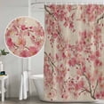 thumbnail image 5 of Peaches Branches Shower Curtain, Waterproof Shower Curtains for Bathroom, Farmhouse Spring Botanical Pink Flowers Washable Fabric Bathtub Curtain Set Bath Decor with 12 Hooks 48"x72", 5 of 8
