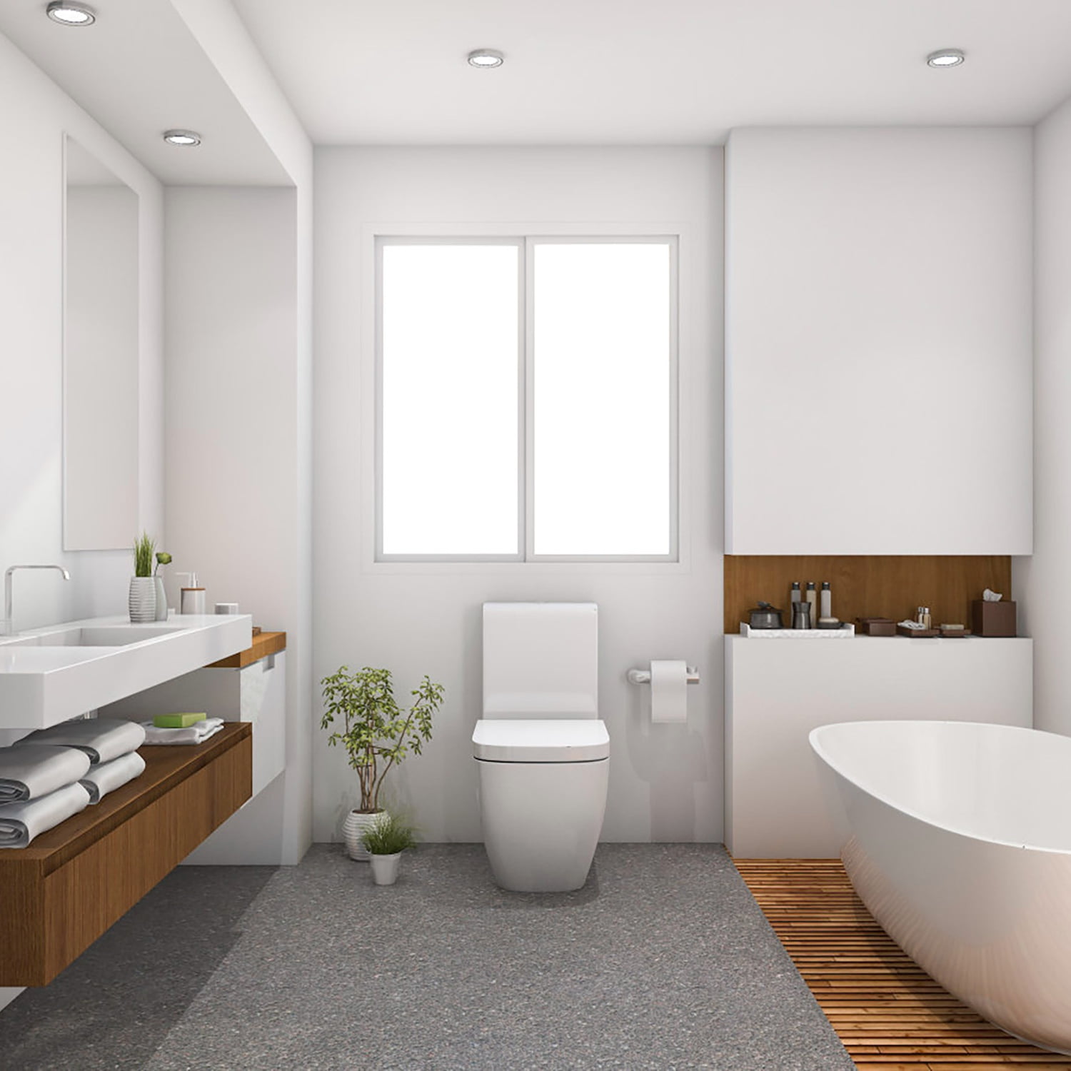 Teqhome Square Toilet Seat Cover 3.3lbs with Non-Slip Bumpers, Easy Cleaning, No Slam , White