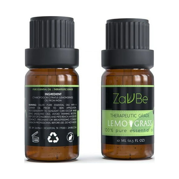 ZAVBE Lemon Grass Essential Oil (Cymbopogon Flexous) 100% Pure, Natural, Therapeutic Grade 10 mL (1/3 oz)