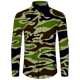 thumbnail image 3 of Camisa de primavera y otoño más nueva para hombre, camiseta de manga larga con estampado 3D de camuflaje, camisa informal con cuello vuelto y botones, camiseta para hombre y mujer, 3 of 5