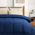 thumbnail image 5 of Harkawon All Season Down Alternative Queen Comforter, Winter Warm Comforter Ultra Soft Quilted Duvet Insert with Corner Tabs, Wavy Box Stitched, Luxury Fluffy & Lightweight (Navy, 88 x 88 inch), 5 of 7