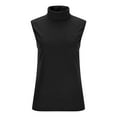 thumbnail image 4 of Tops Under $5 ! Yrmaups Women Mock Turtleneck Sleeveless Thermal Shirts Basic Casual Fleece Undershirt Soft Base Layer Underwear Tank Tops Slim Fitted Stretchy Layer Tee Shirts, 4 of 9
