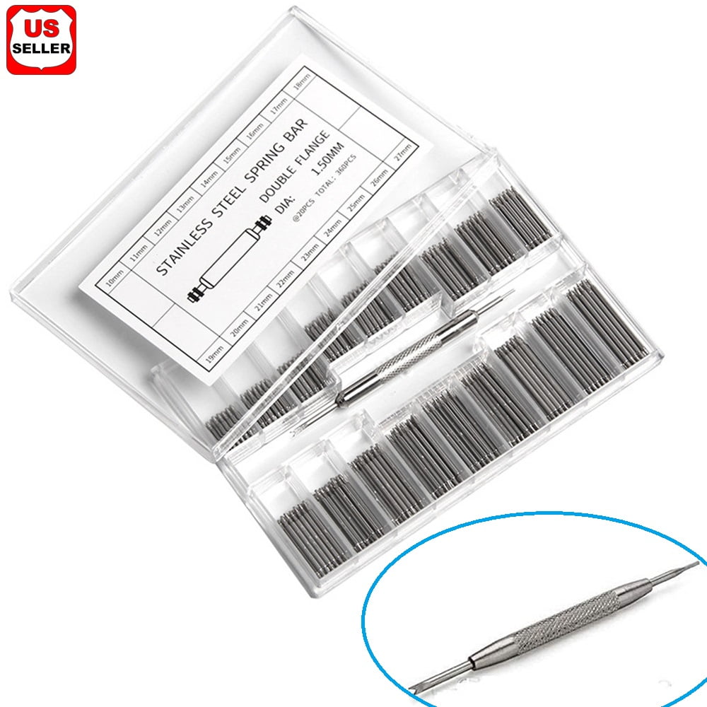 Watch Link Remover Kit with Spring Bar Tool Watch Band Tool and 360 Pcs Watch Strap Link Pins for Watch Repair and Watch Band Removal