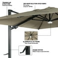 thumbnail image 5 of Boyel Living Cantilever Outdoor Patio Umbrellas, with Bluetooth Ambient Light & Base, Offset Square Umbrella for Pool Deck Garden Backyard, Taupe, 5 of 8
