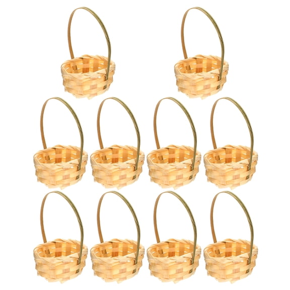 ELAYARD 10Pcs Hand Woven Khaki Flower Basket Ideal for Fresh and Artificial Flowers