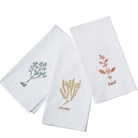 

Textrade 20 x 27 in. Kitchen Towels 6 Piece Set with Embroidery White & Multicolor