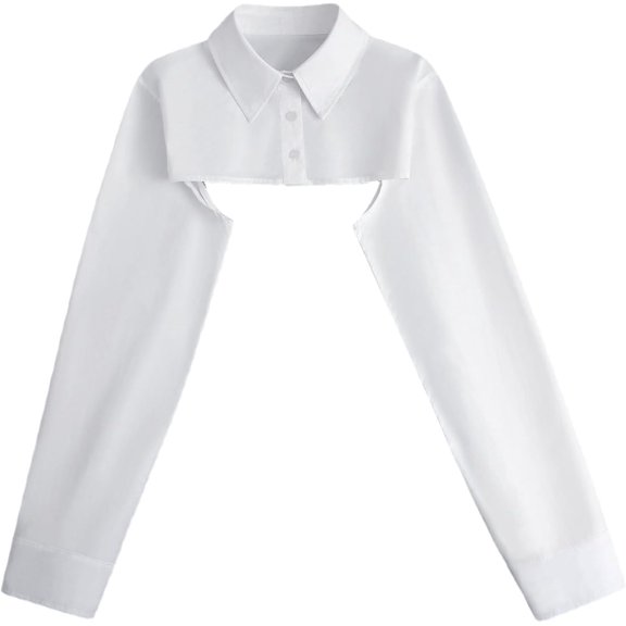 CAILDANL Fake Collar Long Sleeves Detachable Blouse False Collar Half Shirt Blouse Collar