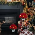 thumbnail image 2 of Christmas Artificial Flowers LED Lighted Poinsettias Pine Neddle Potted Christmas Decorations Indoor Home Xmas Table Centerpieces Winter Holiday Inch, 2 of 5