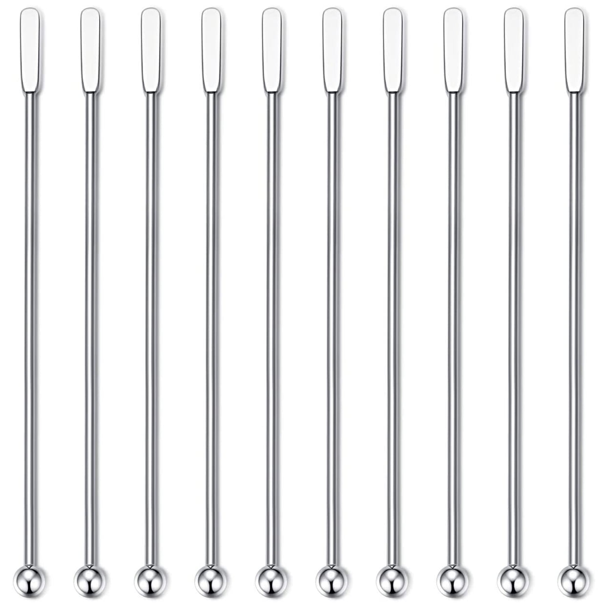 Stainless Steel Metal Drinking Swizzle Straw GIFT Cocktail Party Stick 